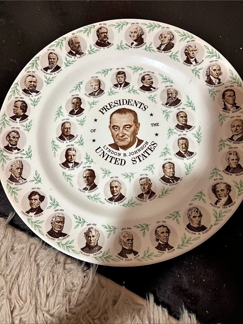 Presidents of the United States Lyndon B. Johnson Commemorative Plate